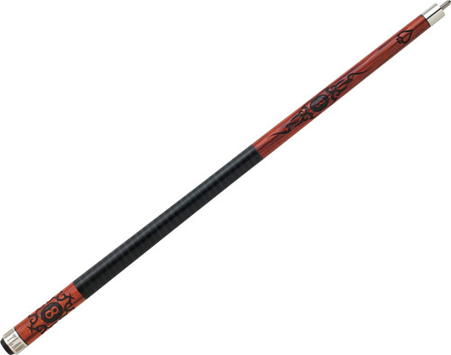 Outlaw Dark Cherry OL20 Burned 8 Ball w/Tribal Pool/Billiards Cue Stick