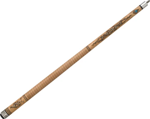 Outlaw Cues OL33 Brown Stain Wolf Turquoise Accents Pool/Billiards Cue Stick
