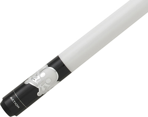 Action Kids JR17 Black & White w/ Skulls & Tribal Junior Pool/Billiard Cue Stick