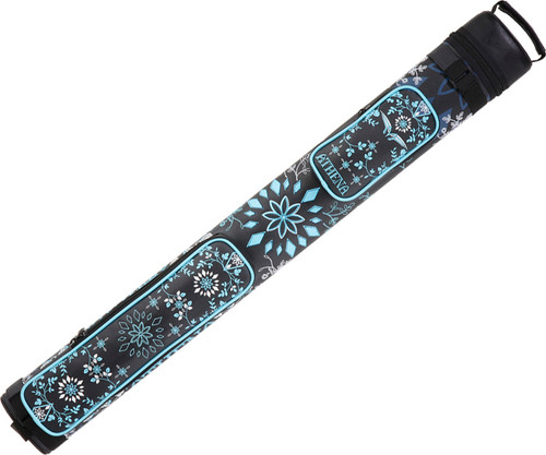 Athena ATHC12 2X2 Black w/Blue & White Flower Design Pool/Billiard Hard Cue Case