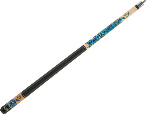 Athena  ATH47 Maple w/Multi Colored Peacock Pool/Billiards Cue Stick