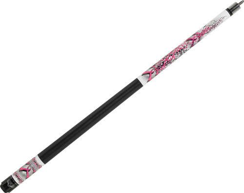 Athena ATH42 Pool/Billiards Cue - Pink Hearts w/ Black Thorns Design