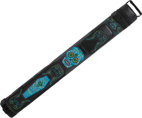 Action Calavera CALC22A Sugar Skull 2x2 Pool/Billiard Cue Case Black & Multi