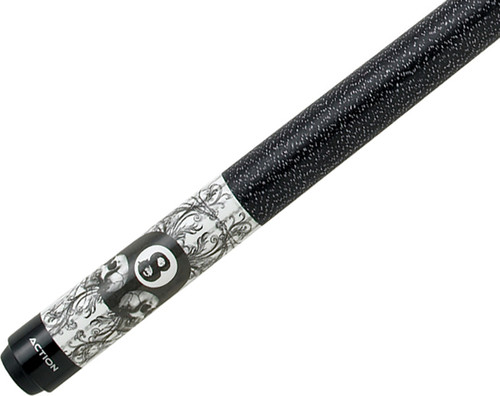 Eight Ball Mafia EBM03 Skull 8 Ball Flower Black/White Pool/Billiards Cue Stick