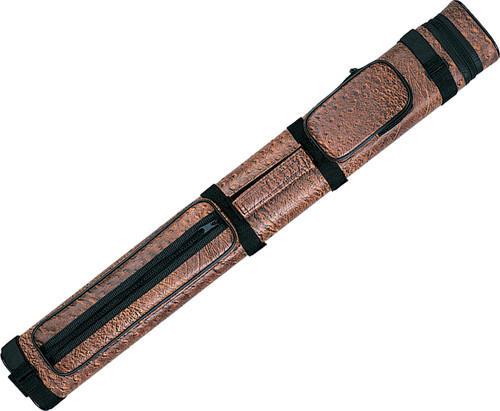 Action Brand AC22 2X2 Oval Hard Vinyl Pool/Billiard Cue Case - Textured Brown