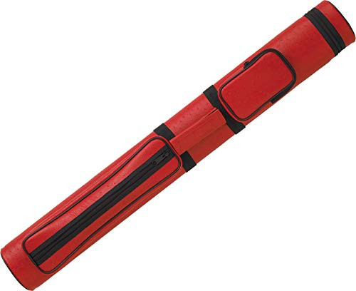 Action Brand AC22 2X2 Oval Hard Vinyl Pool/Billiard Cue Case - Textured Red