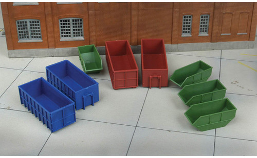 Walthers SceneMaster HO Scale Train Scenery Industrial Dumpsters (Kit 8-Pk)