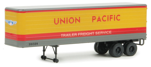Walthers HO Scale 35' Fluted-Side Trailer Union Pacific/UP (Yellow/Red/Gray) 2Pk