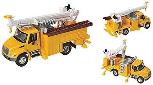 Walthers HO Scale International 4300 Utility Truck w/ Drill Yellow Model Vehicle