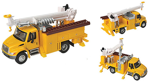 Walthers HO Scale International 4300 Utility Truck w/ Drill Yellow Model Vehicle