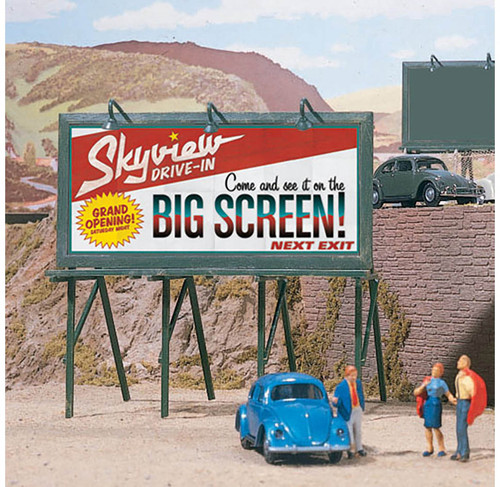 Walthers SceneMaster HO Scale Cruisin' Roadside Billboards Signs (Kit 3-Pk)
