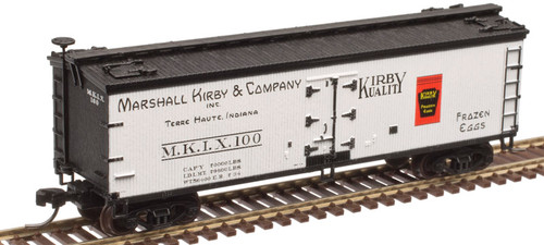 Atlas N Scale 40' Wood Reefer Marshall Kirby Frozen Eggs/MKIX (White/Black) #100