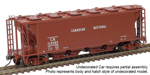 Atlas HO Scale Slab-Side Covered Hopper Undecorated (12-Hatch, Closed)