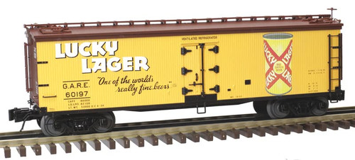 Atlas O Scale 40' Wood Reefer Beer Brand Special (3-Rail) Lucky Lager #60202