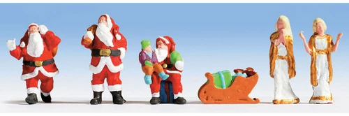 Walthers SceneMaster HO Scale People/Figures Christmas Figures/Santa (6-Pk)
