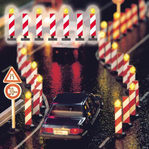 Busch HO Scale Construction Blinkers (7 Stantions/4 Blinking LEDs/Control Unit)