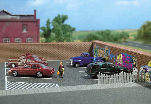 Busch HO Scale Flexible Paved Parking Lot (Self-Adhesive) 7-7/8 x 6-3/16"