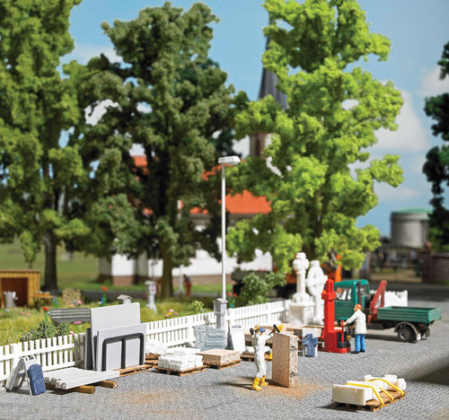 Busch HO Scale Stone Masonry Details Kit (Includes Gravestones/Monuments)