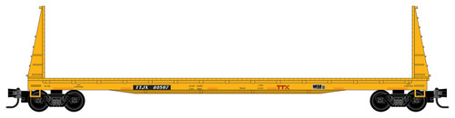 Micro-Trains MTL Z-Scale 61’ Bulkhead Flat Car Trailer Train/TTX/TTJX #80597