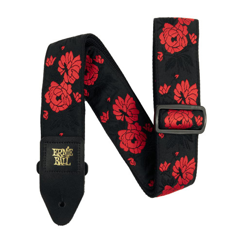 Ernie Ball P05335 Tango Rose Red & Black Jacquard Guitar Strap