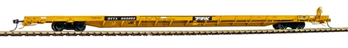 Atlas HO Scale ACF 89' F89-J Flatcar/Triple Hitches TTX/RTTX (Yellow) #600952