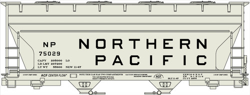 Accurail HO Scale Kit ACF 2-Bay Covered Hopper Northern Pacific/NP #75029