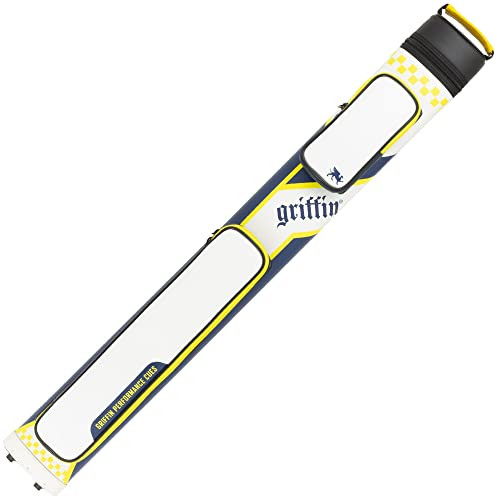 Griffin GRC22B 2x2 Oval Hard Vinyl Pool/Billiard Cue Case- White/Navy/Yellow