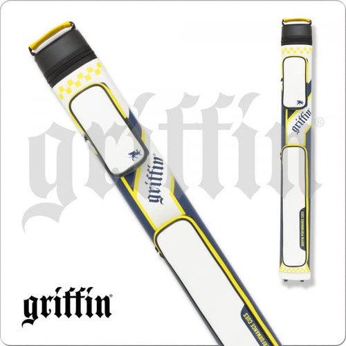 Griffin GRC22B 2x2 Oval Hard Vinyl Pool/Billiard Cue Case- White/Navy/Yellow