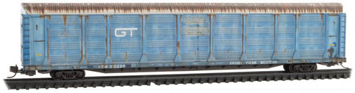 Micro-Trains MTL N-Scale 89' Auto Rack Grand Trunk Western/GTW Weathered 310220