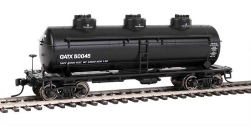 Walthers HO Scale 36' 3-Dome Tank Car GATX (Black/White Lettering) #50045