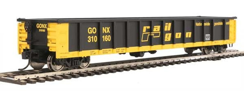 Walthers HO Scale 53' Railgon Gondola Railgon/GONX(As-Built/Black/Yellow) 310160