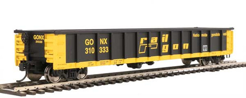 Walthers HO Scale 53' Railgon Gondola Railgon/GONX(As-Built/Black/Yellow) 310333