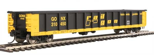 Walthers HO Scale 53' Railgon Gondola Railgon/GONX(As-Built/Black/Yellow) 310450