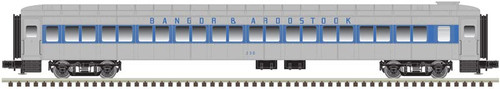 Atlas O Scale Pullman Bradley Coach (3-Rail) Bangor & Aroostook (Gray/Blue) #231