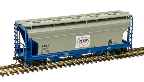 Atlas HO Scale ACF 3560 Covered Hopper Kerr-McGee/ACFX #63571 (Gray/Blue)