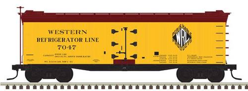 Atlas O Scale 40' Rebuilt Wood Reefer (3-Rail) Western Refrigerator Lines #7047