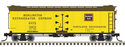 Atlas O Scale 40' Rebuilt Wood Reefer (2-Rail) Chicago Burlington Quincy #74874
