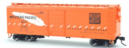Bowser HO Scale 40' Single-Door Steel Boxcar Western Pacific/WP (Orange) #1952
