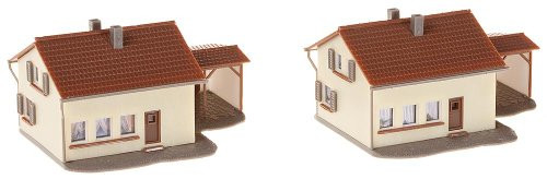 Faller N Scale Building/Structure Kit Two Suburban Homes/Houses with Garage