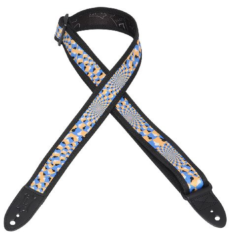 Levy's MPS1-508  1.5"  Sonic Art Guitar/Bass Strap-Blue/Yellow Optical Illusion
