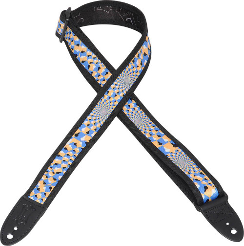 Levy's MPS1-508  1.5"  Sonic Art Guitar/Bass Strap-Blue/Yellow Optical Illusion