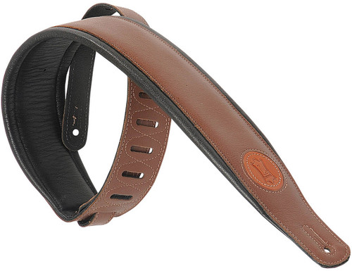 Levy's MSS2-BRN 3" Signature Series Garment Leather Strap Guitar/Bass-Brown