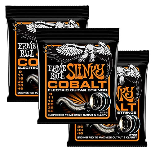Ernie Ball 2722 Cobalt Hybrid Slinky Electric Guitar Strings - 3 PACK (9 - 46)