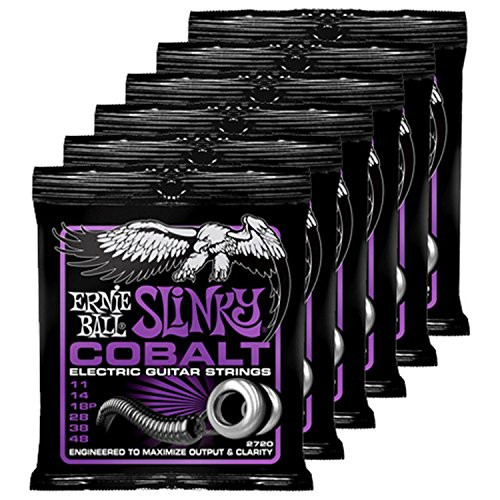 Ernie Ball 2720 Cobalt Power Slinky Electric Guitar Strings - 6 PACK (11-48)