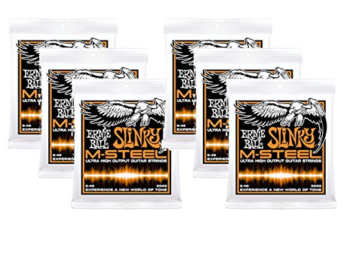 Ernie Ball M Steel Hybrid Slinky Electric Guitar Strings 9-46 - 6 PACKS