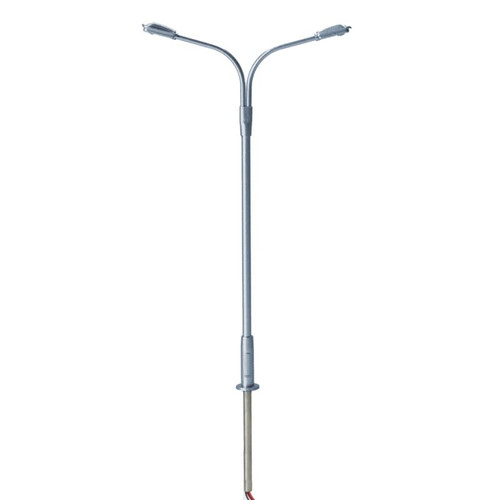 Atlas HO Scale Double-Arm Streetlight 3-Pack with Cool White LED (Gray)