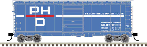 Atlas N Scale PS-1 40' Boxcar, 6' Door Port Huron & Detroit/Blue/White/Red #1083