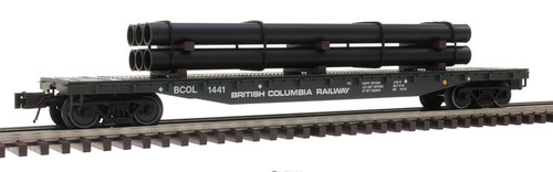 Atlas O Scale 52'6" Flatcar with Load (2-Rail) British Columbia Railway #1441