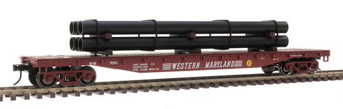 Atlas O Scale 52'6" Flatcar with Load (2-Rail) Western Maryland/WM #7001