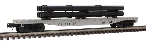 Atlas O Scale 52'6" Flatcar with Load (2-Rail) Conrail/CR (Gray/Black) #58537